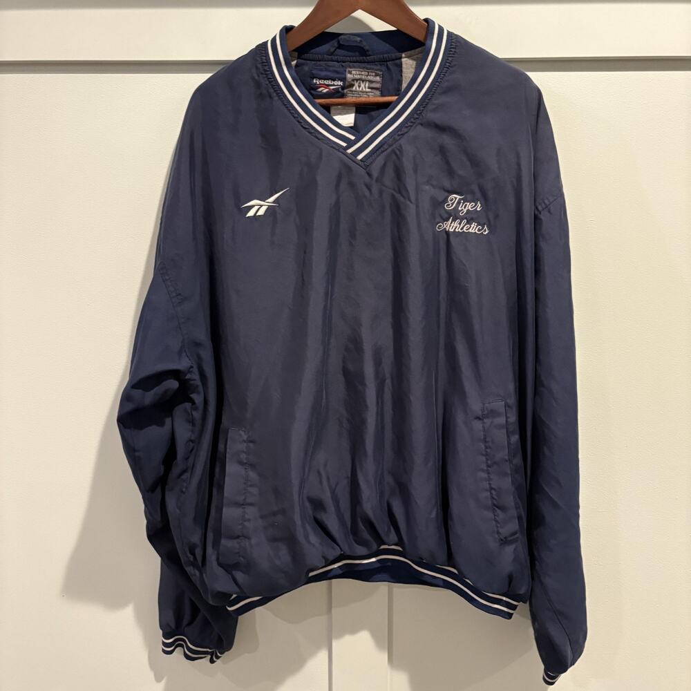 Vintage Tiger Athletics Jacket Mens 2XL NCAA Track Pullover Reebok 90s Lined
